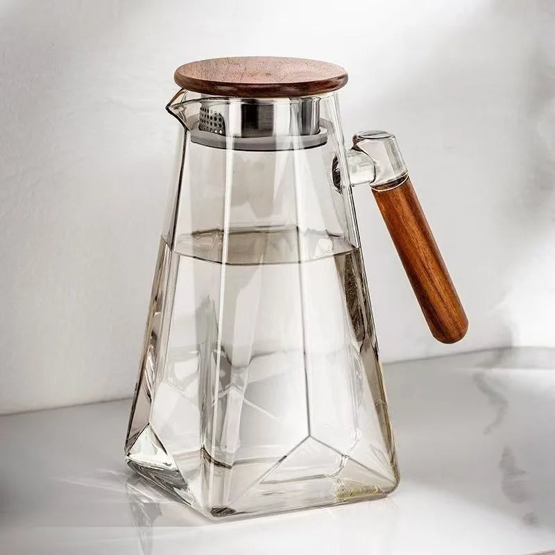 Cold water kettle made of high borosilicate glass for household hospitality, with a large capacity for cold boiled water-Letifly Lights and Decor