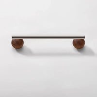 Furniture Hardware Nordic Art Handle/walnut Wood+Brass Handles and Knobs Drawer Pulls Kitchen Cabinet Knobs-Letifly Lights and Decor