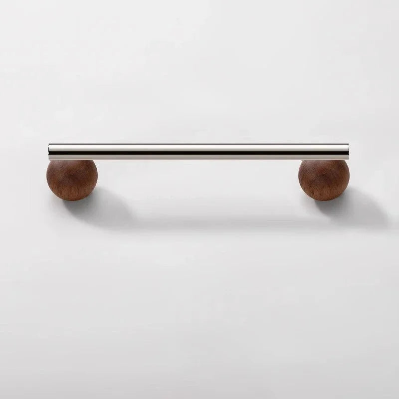 Furniture Hardware Nordic Art Handle/walnut Wood+Brass Handles and Knobs Drawer Pulls Kitchen Cabinet Knobs-Letifly Lights and Decor