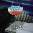 ribbed glass cocktail coupe handmade clear borosilicate stemware