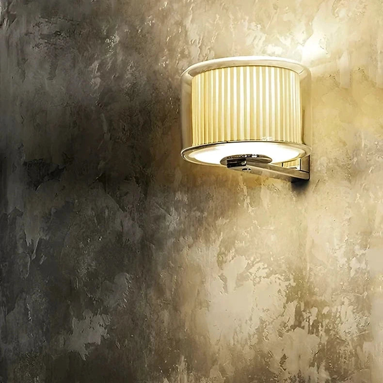 Medieval Bauhaus Bedroom Bedside Wall Lamps Fabric Glass Lamp LED Spanish Light Luxury Living Room Corridor Aisle Wall Lights-Letifly Lights and Decor