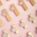 New Light Luxury Cabinet Door Handle High End Brass Wardrobe Handle Natural Crystal Ball Shoe Cabinet Drawer Long Handle-Letifly Lights and Decor