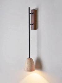 American Retro Style Wall Lamp Natural Stone E27 Bulb For Living Room Bedroom Hotel Wood Base Home Decor Sconce-Letifly Lights and Decor