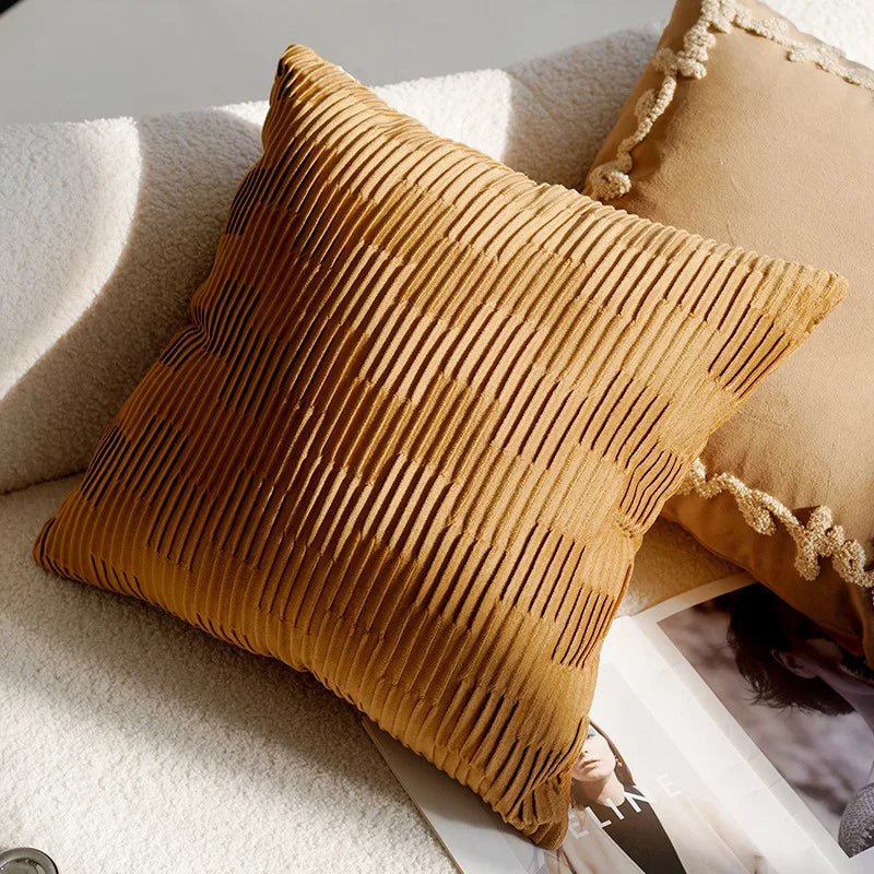 textured neutral throw pillow cover tufted cotton decorative cushion