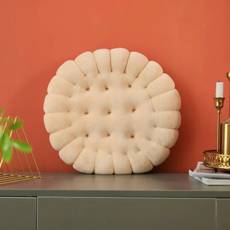 INS Cookie Biscuit Cushion Soft Cute Throw Pillow Square Circle Thicken Seat Decorative Flooring for Living Room Household Chair-Letifly Lights and Decor