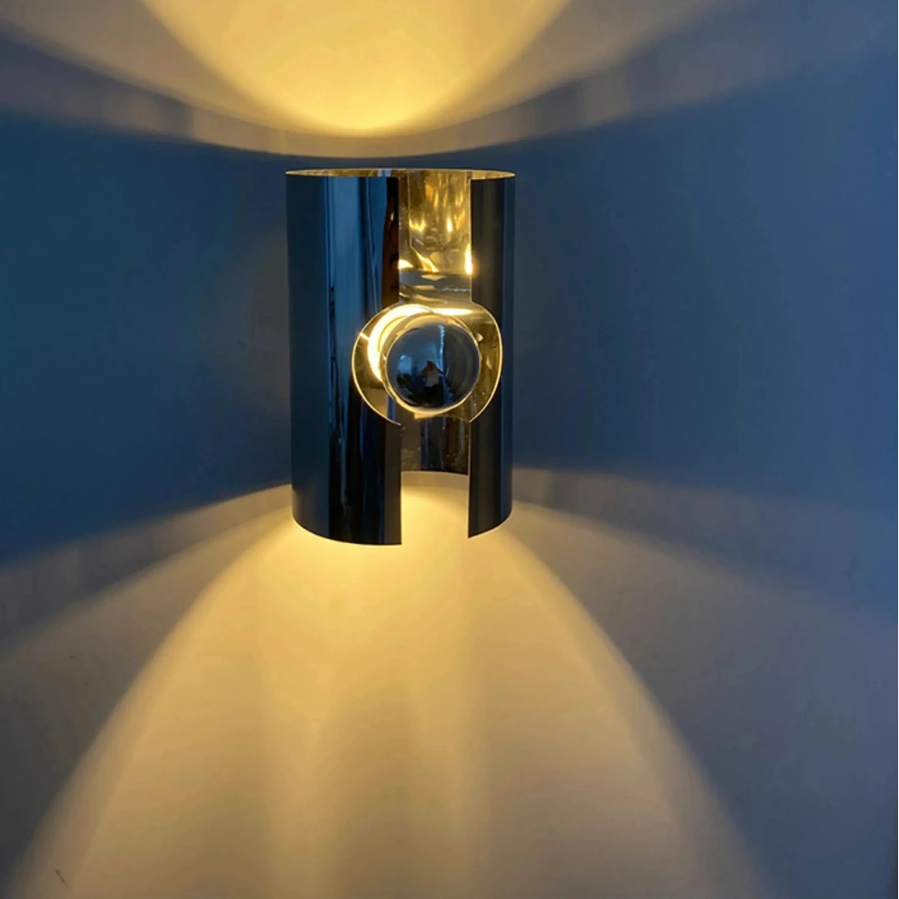 Letifly Lights & Decor - Chrome Nebula Sconce - Modern Chrome Wall Sconce Glass Orb Bauhaus Style Ambient Lighting