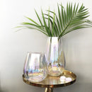 Glass Vase Amber Smoke Iridescent Decorative Modern Transparent Flower Arrangement Tabletop Decor