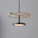 Stratum Marble Pendant Lamp Luxury Black Round Natural Stone Pendant Lamp High-end Bedroom Bedside LED Chandelier Living room Decoration Home Hanging Lights