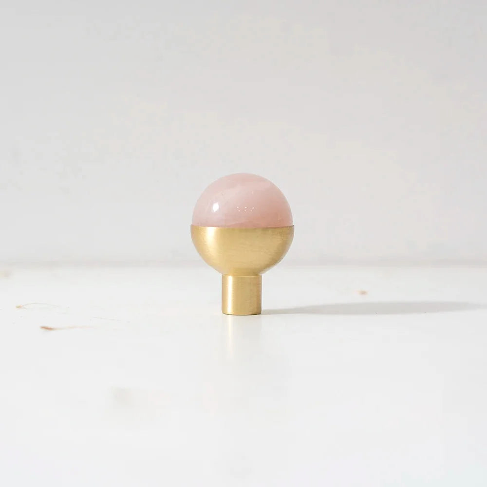 Tinyhob Natural Green Marble Brass Furniture Knob with Plate / Handles for Cabinets and Drawers Knobs Wardrobe Pulls-Letifly Lights and Decor