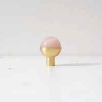 Tinyhob Natural Green Marble Brass Furniture Knob with Plate / Handles for Cabinets and Drawers Knobs Wardrobe Pulls-Letifly Lights and Decor