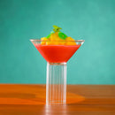 Martini cocktail glass with ribbed stem clear barware