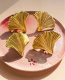 Ginkgo Leaf Brass Cabinet Door Handle Creative Personality Solid Wardrobe Nordic Gold Drawer Cabinet Handle Home Hardware-Letifly Lights and Decor