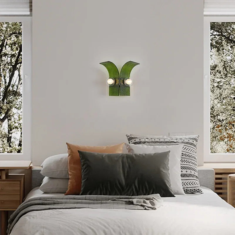 Letifly Lights & Decor - Verdant Curve Wall Sconce - Textured Glass Wall Sconce Curved Design Mid Century Modern Ambient Lighting