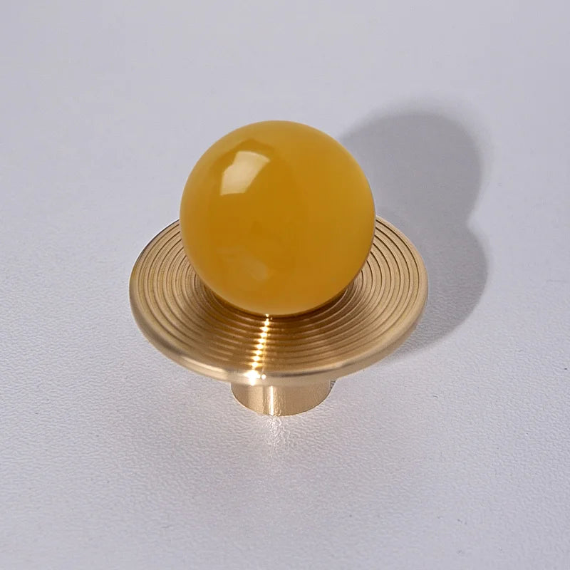 Luxury Natural Stone + brass Knobs Cabinet Knob Handle Dresser Knobs Drawer Pulls Elegant Green Furniture Hardware-Letifly Lights and Decor