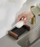 Foundry Soap Dock Modern wooden and metal soap dish black minimalist bathroom soap holder