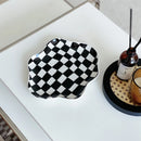 European Chessboard Ceramic Plate Black and White Checkered Irregular Tableware Dinner Plate Dinner Set Plates and Dishes-Letifly Lights and Decor