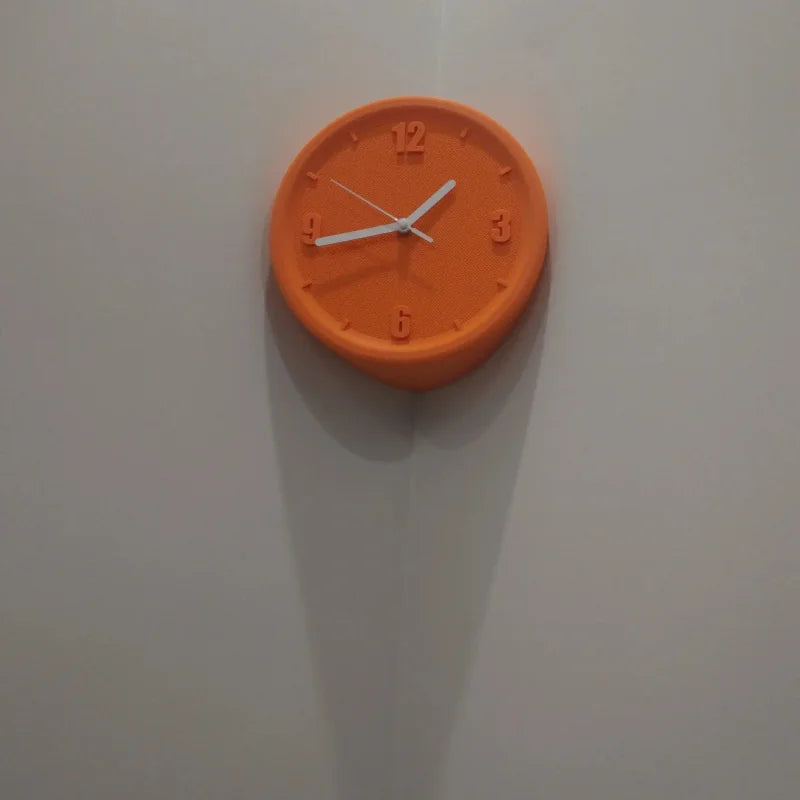 Ins Quiet Wall Clock 8inch Non-Ticking Punch-Free Corner Wall Clock Wall Decor Bedroom Technology Luxury Art Home Decoration-Letifly Lights and Decor