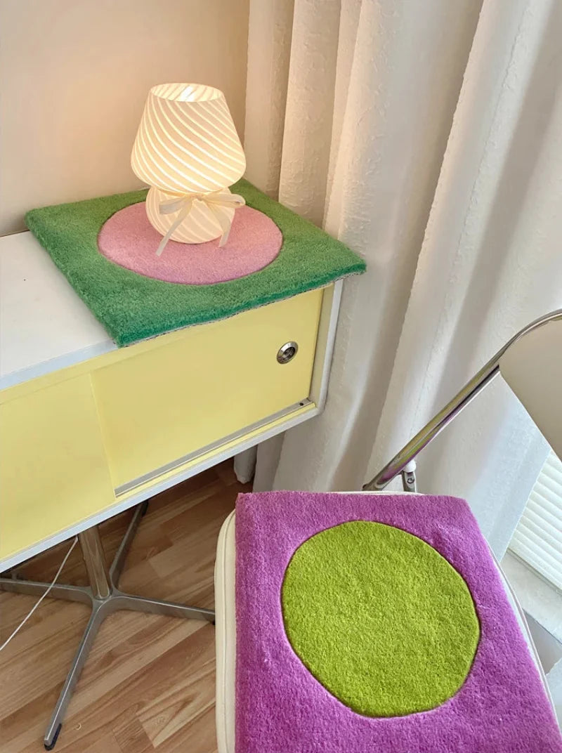Handmade Colorful Tufting Seat Cushion Soft Square Chair Sofa Pad Hanging Wall Decoration Tapestry Home Office Warm Decor-Letifly Lights and Decor