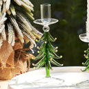 Christmas Candle Holder Glass Tree Candlestick Holders for Taper Candles for Christmas Table Centerpiece Decorations Gifts-Letifly Lights and Decor