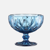 1 PC Vintage Embossed Solid Colored Goblet 300ml 10oz Glasses Goblets Stemware Ice Cream Dessert Cocktail Glass Cup Table Decor-Letifly Lights and Decor