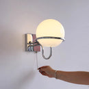 Kinetic Orb Wall Light - Letifly Lights and Decor - Modern Wall Light Glass Orb Curved Metal Arm Bauhaus Style Ambient Lighting