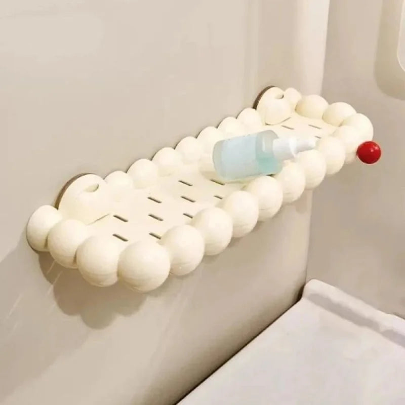 Plastic Cloud Suction Cup Storage Rack Punch Free Large Capacity Cosmetics Storage Rack Space Saving Removable-Letifly Lights and Decor
