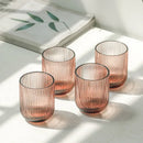 Pack of 6 Simple Vertical Striped Drinking Whiskey Glass Jars Luxury Ribbed Glass Candle Holder Container For Home Decor-Letifly Lights and Decor