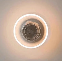 Modern round crystal LED wall sconce clear glass chrome mirror finish minimalist Italian lighting