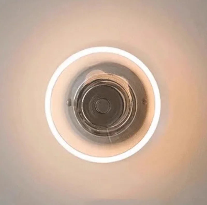 Modern round crystal LED wall sconce clear glass chrome mirror finish minimalist Italian lighting