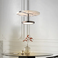 Stratum Marble Pendant Lamp Luxury Black Round Natural Stone Pendant Lamp High-end Bedroom Bedside LED Chandelier Living room Decoration Home Hanging Lights