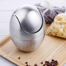 304 Stainless Steel Mini Countertop Brushed Swing Lid Trash Can Set, 1.5 L / 0.40 Gal,Desktop gold trash can-Letifly Lights and Decor