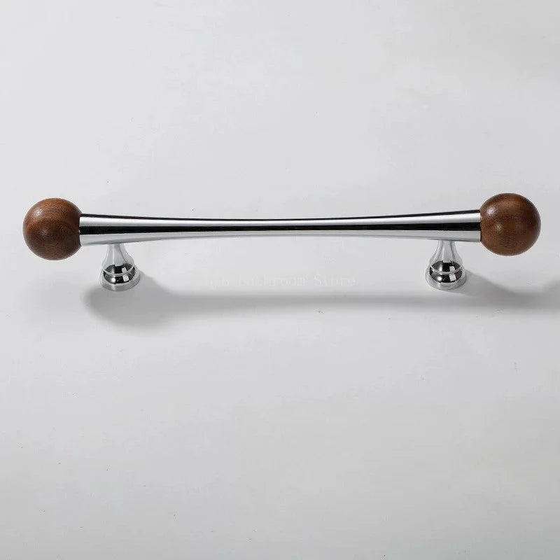 Furniture Hardware Nordic Art Handle/walnut Wood+Brass Handles and Knobs Drawer Pulls Kitchen Cabinet Knobs-Letifly Lights and Decor