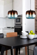 gradient glass pendant lamp ombré hand-blown LED hanging light