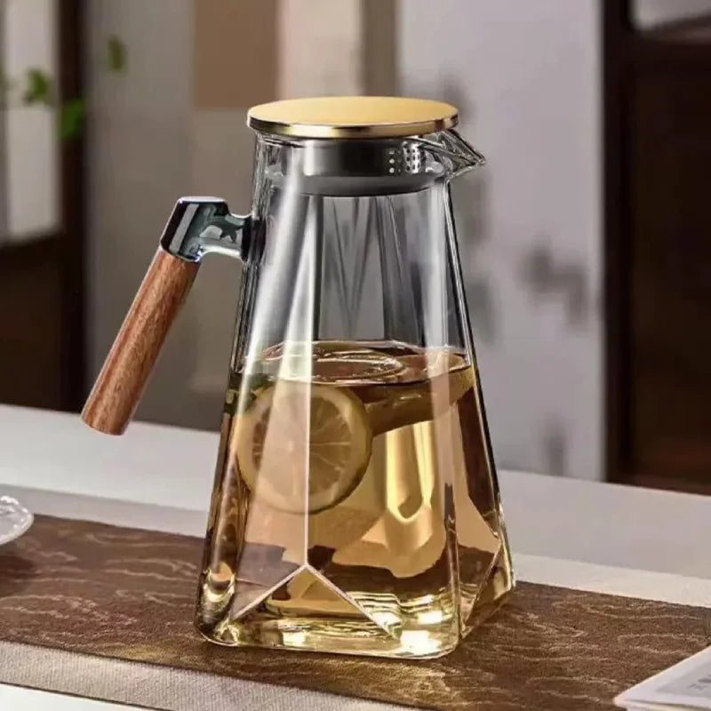 Cold water kettle made of high borosilicate glass for household hospitality, with a large capacity for cold boiled water-Letifly Lights and Decor