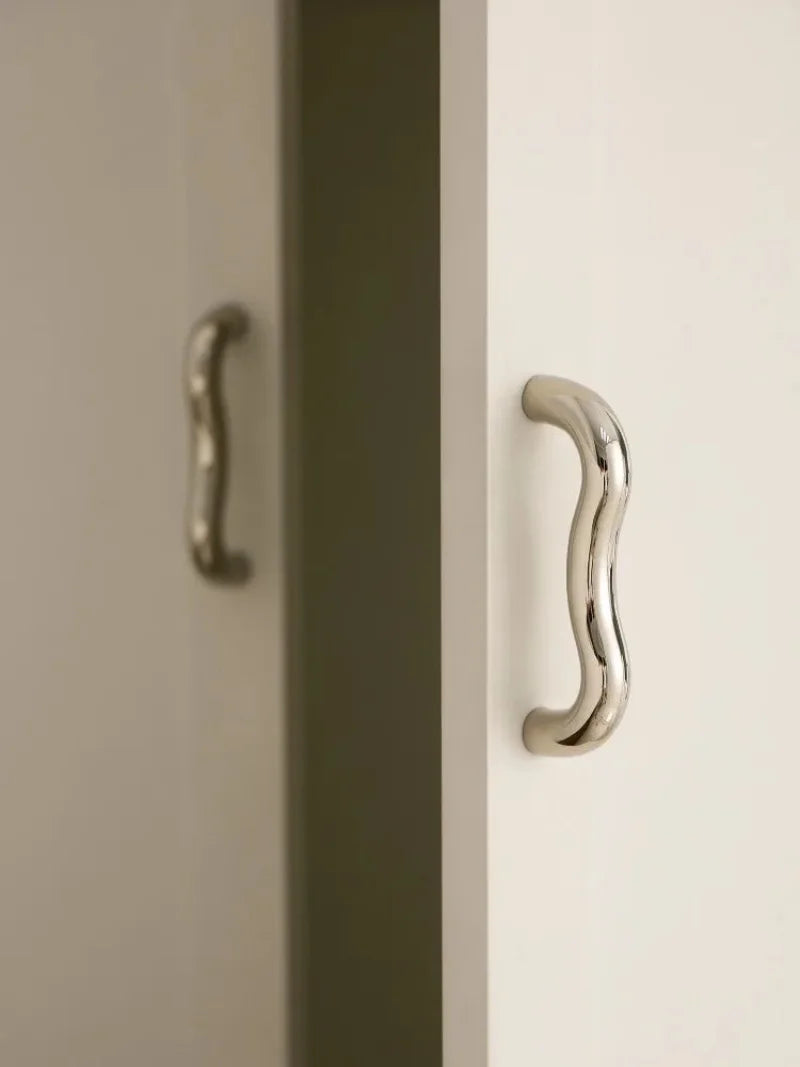 European Minimalist Brass Furniture Handle Cabinet Bar Pulls Bedroom Dresser Bedside Handle Bright Nickel Door Handle Pull-Letifly Lights and Decor