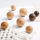 Ball Knob Drawer Pulls Natural Walnut / Ash / Beech Decor Ball Kitchen Cabinet Handles Simple Wooden Furniture Hardware-Letifly Lights and Decor