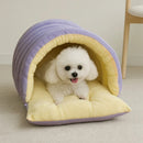 Letifly Lights & Decor - Cloud Nest Pet Bed - Plush Cat Cave Bed Soft Warm Pet House with Detachable Cushion
