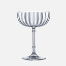 ribbed glass cocktail coupe handmade clear borosilicate stemware