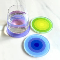 5pcs Acrylic Anti Slip Coaster Porta Vasostable Mat Cup Holders Gradient Color Cocinas Accesorios Kitchen Drink Coasters-Letifly Lights and Decor