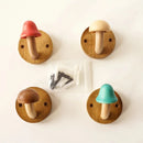 colorful wooden mushroom wall hooks for kids room nursery entryway towel bag coat hanging set with screws