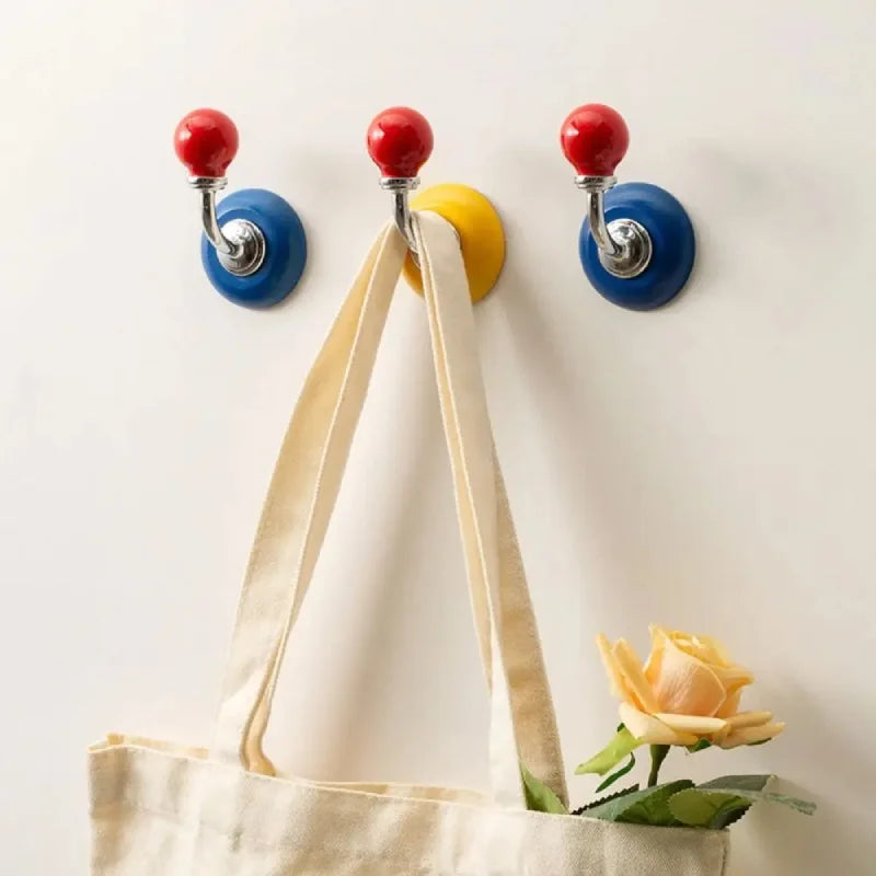 Magnetic wall hooks ceramic colorful retro modern hallway hooks ref hook magnets