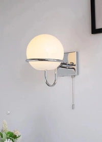 Kinetic Orb Wall Light - Letifly Lights and Decor - Modern Wall Light Glass Orb Curved Metal Arm Bauhaus Style Ambient Lighting