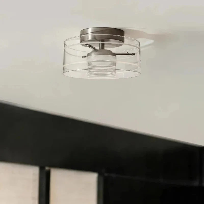 Letifly Lights & Decor - Luminary Drum LED Flush Mount Light - Modern circular ring ceiling light with ribbed diffuser and 3-color LED lighting