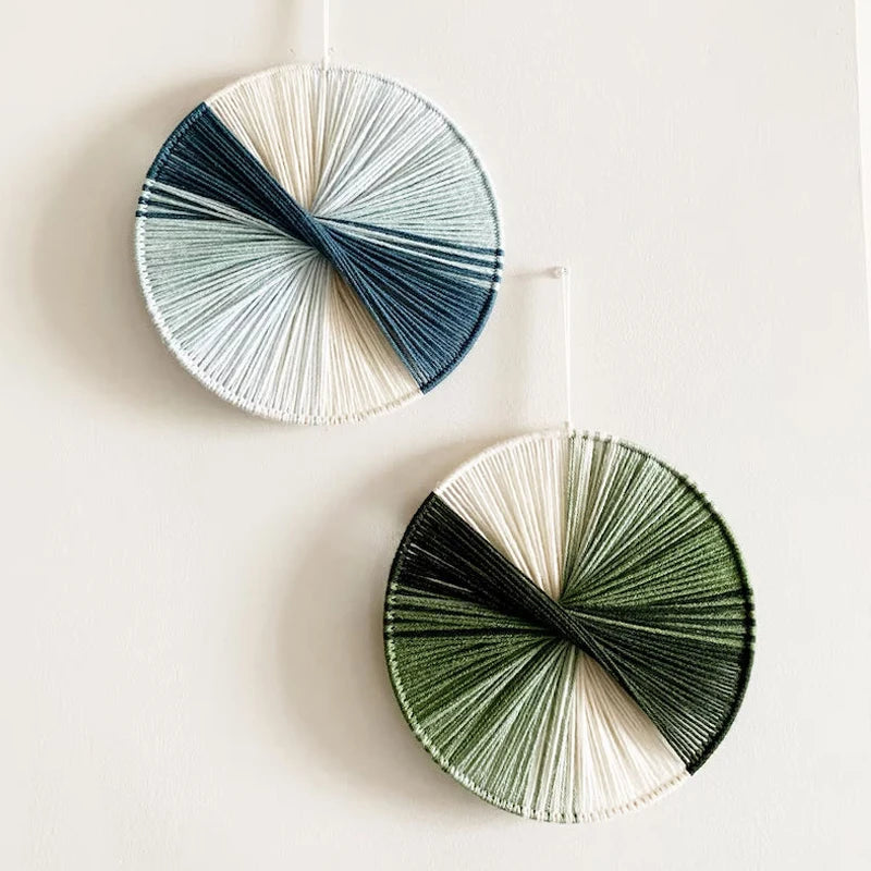 Thread Bloom Wall Art Handmade cotton thread circular wall art modern macrame-inspired décor