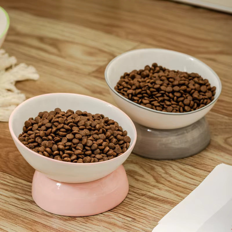 Sage Tilt Ceramic Pet Bowl
