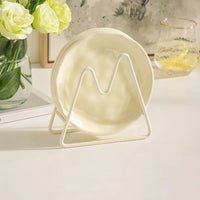Luna Creme Pastel ceramic snack plates wavy edge hand-glazed modern dish set