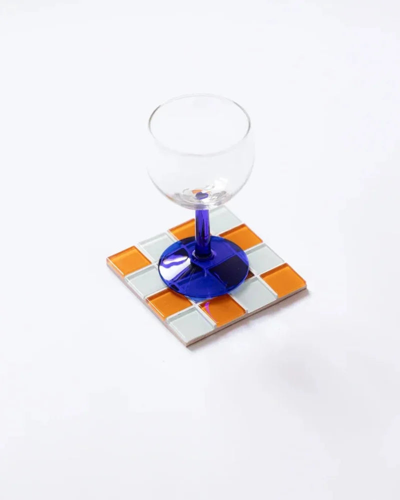 Glass Tile Coaster Drink Mosaic Coaster Square Coaster Colorful Home Decor Housewarming Gift Birthday Gifts-Letifly Lights and Decor