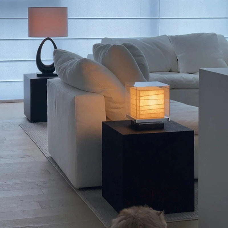 Nordic Minimalist Wabi Sabi Rice Paper Table Lamp Living Room Bedroom Home Decor Indoor Lighting Study Bedside Reading Light-Letifly Lights and Decor