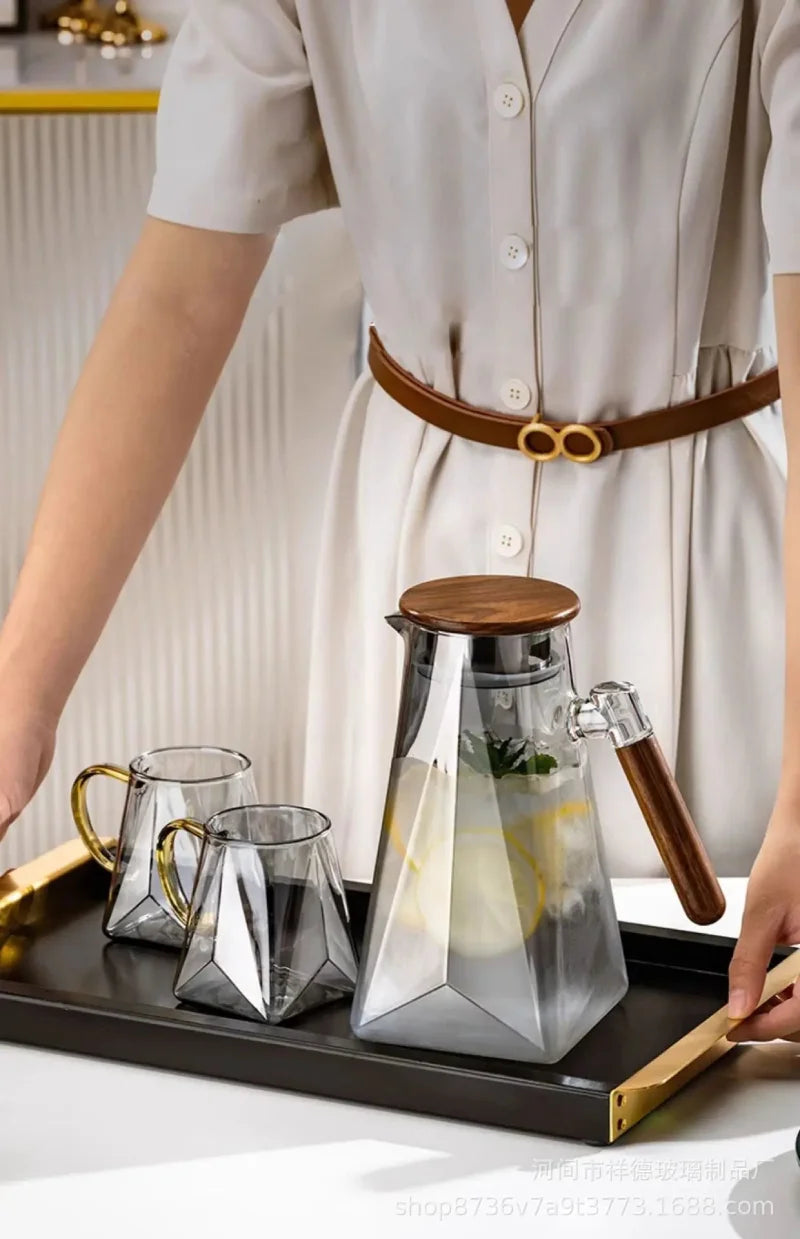 Cold water kettle made of high borosilicate glass for household hospitality, with a large capacity for cold boiled water-Letifly Lights and Decor