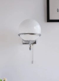 Kinetic Orb Wall Light - Letifly Lights and Decor - Modern Wall Light Glass Orb Curved Metal Arm Bauhaus Style Ambient Lighting